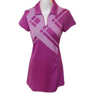 Adidas Golf Climacool Argyle Printed Dress Raspberry Size 4